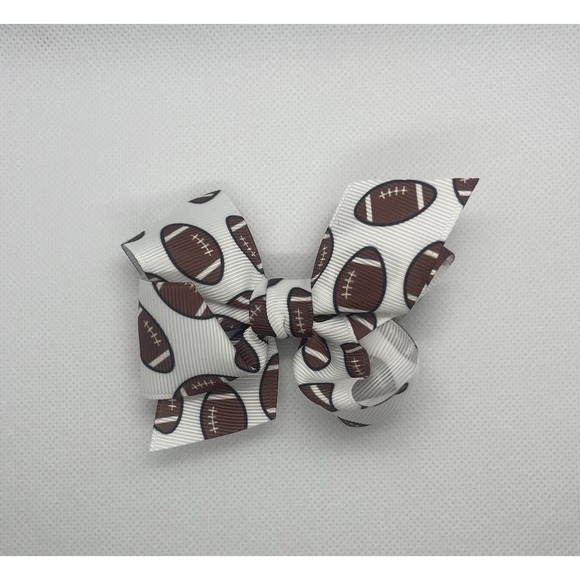 Handmade Accessories - Handmade 3‎ Inch Football Hair Bow With Alligator Clip.m Accessories Poneytail